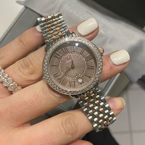✨ Michele Serein Diamond Rose Gold/Silver Watch MWW21B000061